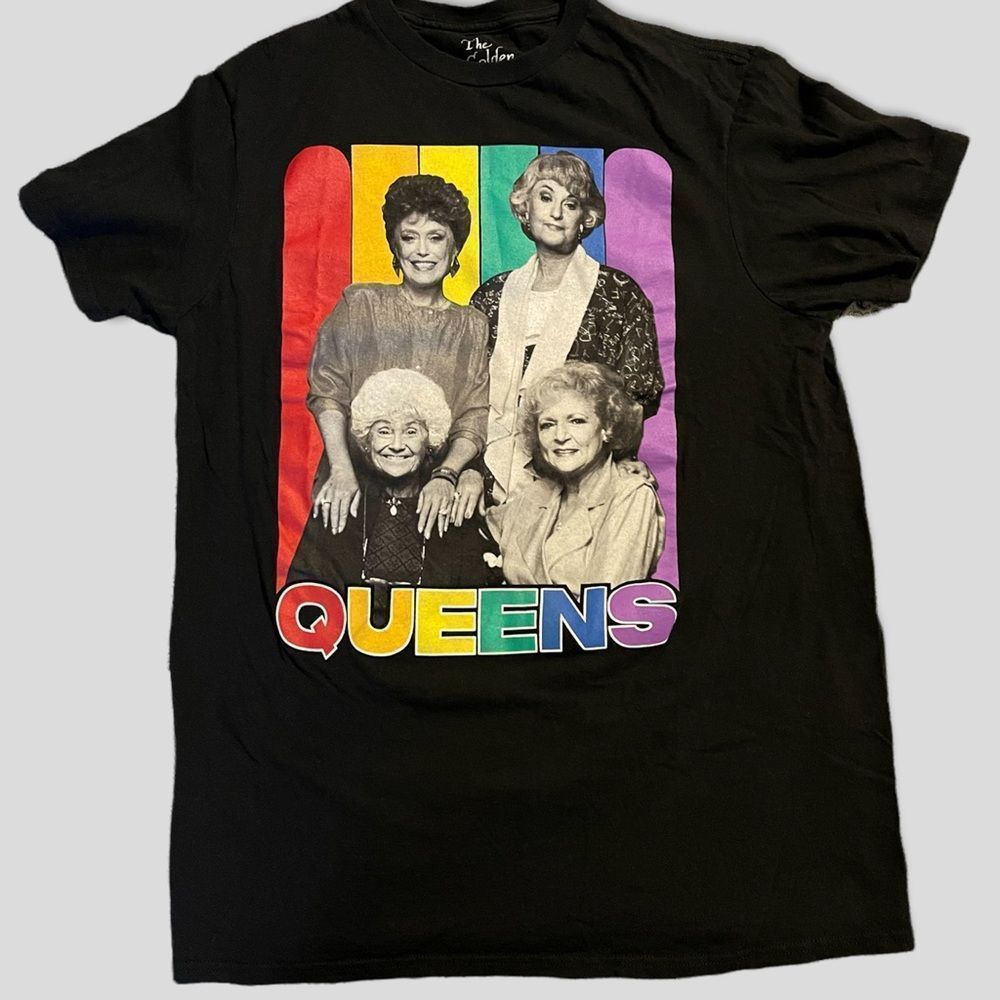 Golden Girls Queens Black Cotton T-Shirt. Size Medium